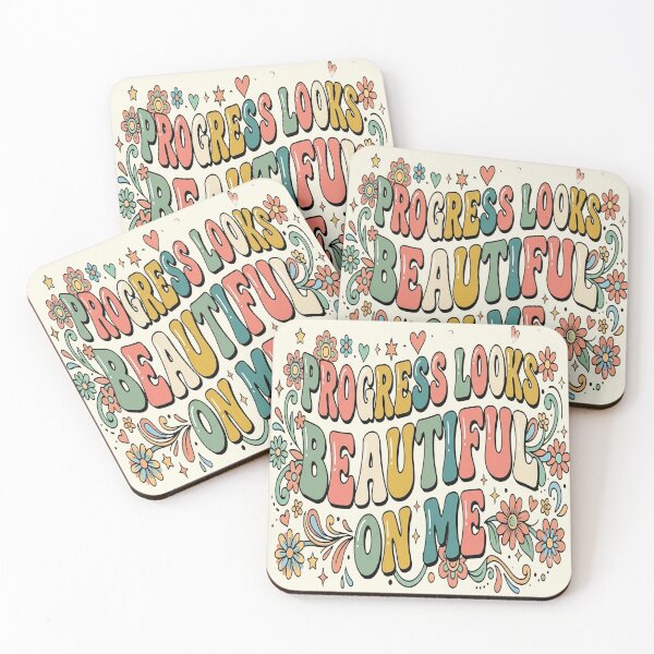 Item preview, Progress Looks Beautiful On Me Growth Mindset Typography designed and sold by Soft Strength Studio.