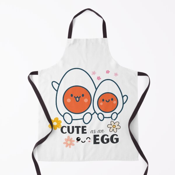 Item preview, Two cheerful cartoon eggs with smiling faces, surrounded by colorful flowers, paired with the playful phrase ‘CUTE as an EGG. designed and sold by Twinkz31.
