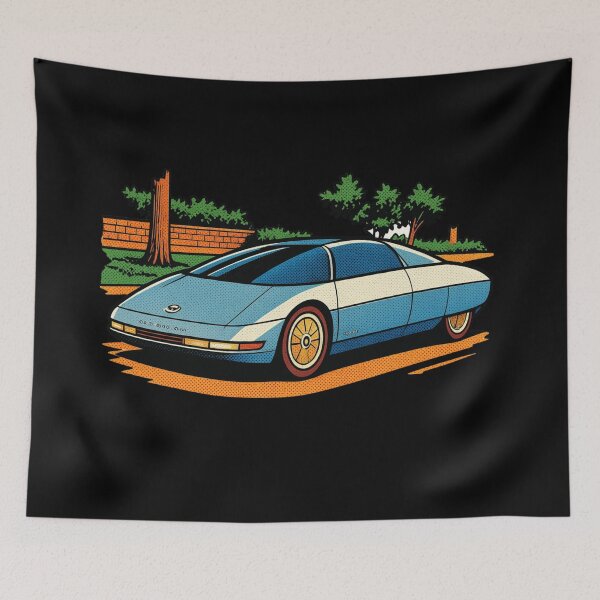 Item preview, 80s Retro Futuristic Concept Car Neon Synthwave Design designed and sold by TEEJAMBOREE.