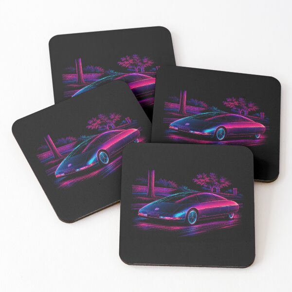 Item preview, 80s Retro Futuristic Concept Car Neon Synthwave Design designed and sold by TEEJAMBOREE.