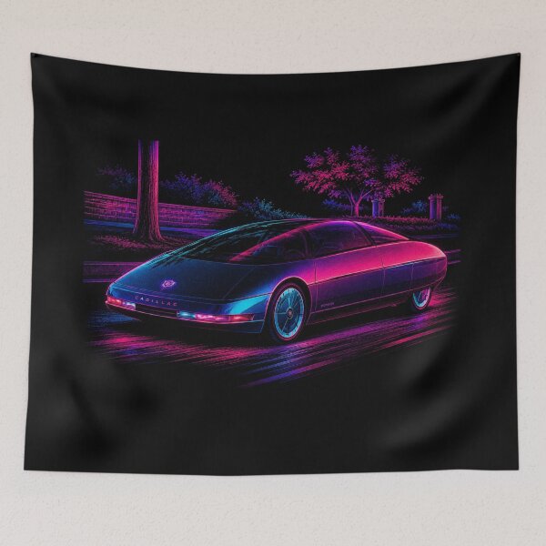 Item preview, 80s Retro Futuristic Concept Car Neon Synthwave Design designed and sold by TEEJAMBOREE.