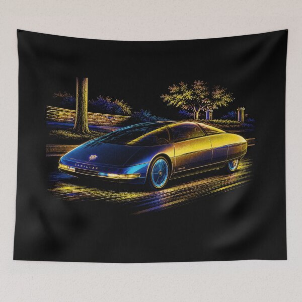 Item preview, 80s Retro Futuristic Concept Car Neon Synthwave Design designed and sold by TEEJAMBOREE.