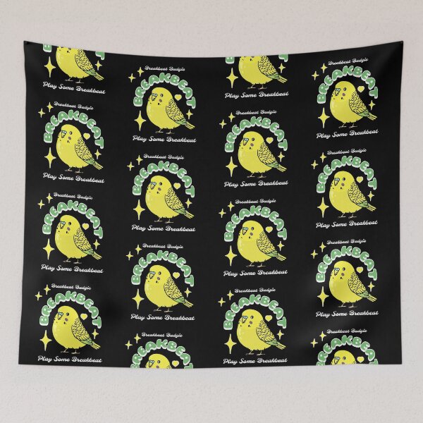 Item preview, BREAKBEAT - Breakbeat Budgie (White)  designed and sold by Discothreadz.