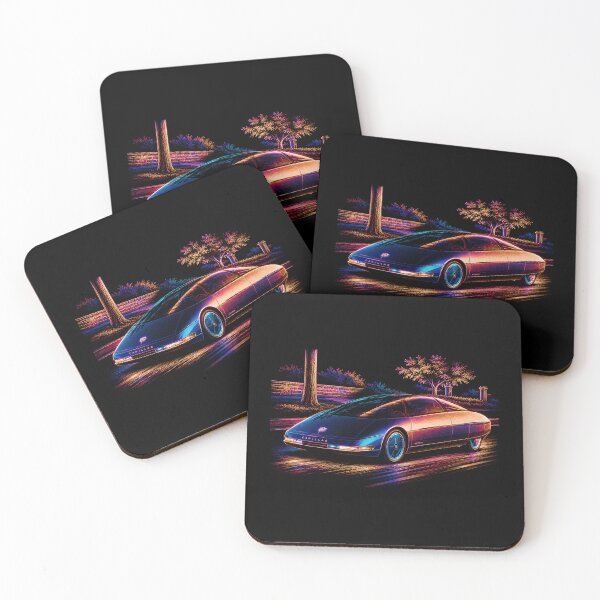 Item preview, 80s Retro Futuristic Concept Car Neon Synthwave Design designed and sold by TEEJAMBOREE.