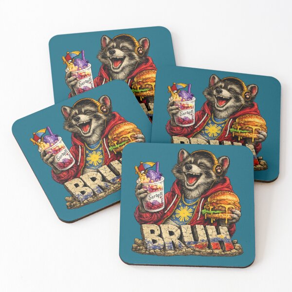 Item preview, "BRUH" Filipino Raccoon - Halo Halo and Burger! designed and sold by FlipFlopTeesCo.