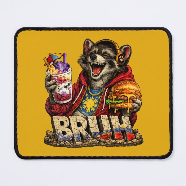 Item preview, "BRUH" Filipino Raccoon - Halo Halo and Burger! designed and sold by FlipFlopTeesCo.