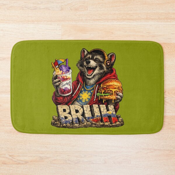 Item preview, "BRUH" Filipino Raccoon - Halo Halo and Burger! designed and sold by FlipFlopTeesCo.