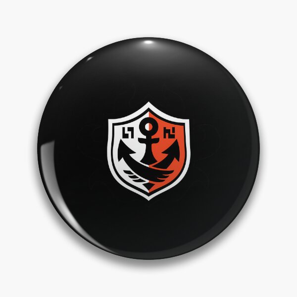 Item preview, High-Contrast Split Color Shield Emblem with Anchor and Flames designed and sold by Nashuas.