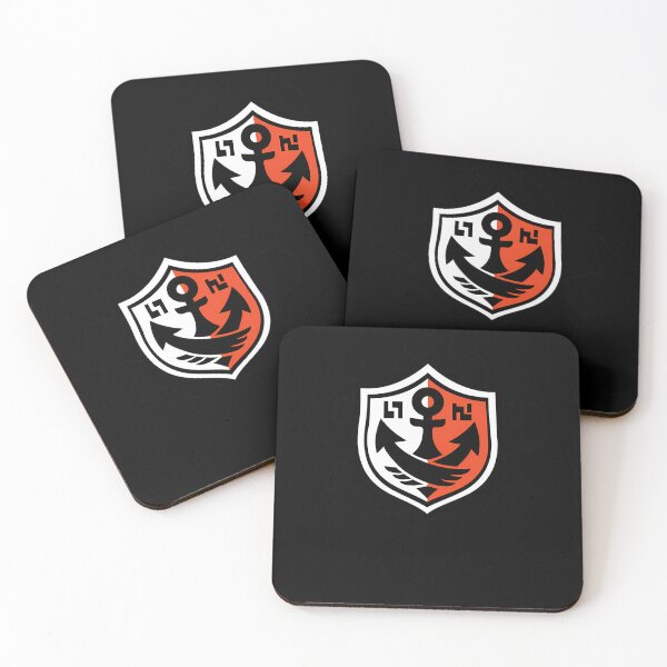 Item preview, High-Contrast Split Color Shield Emblem with Anchor and Flames designed and sold by Nashuas.