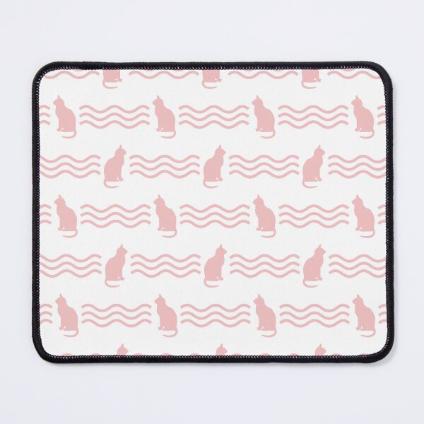 Item preview, Baby pink & white cats pattern designed and sold by Mint + Midnight.