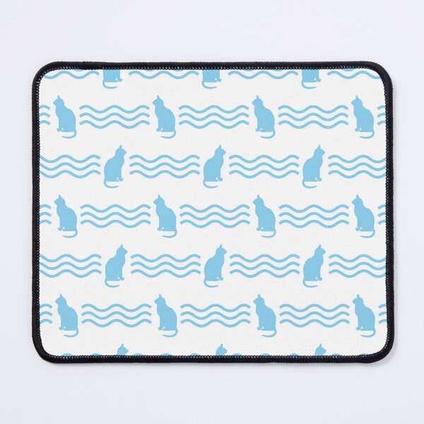 Item preview, Baby blue & white cats pattern designed and sold by Mint + Midnight.