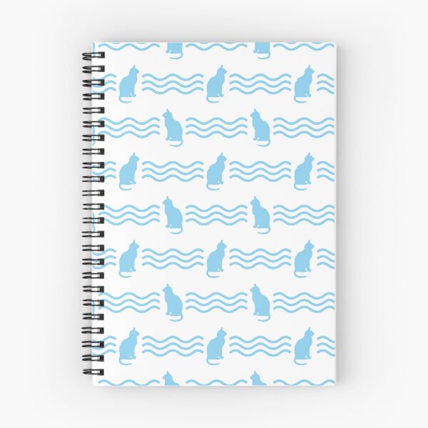 Item preview, Baby blue & white cats pattern designed and sold by Mint + Midnight.