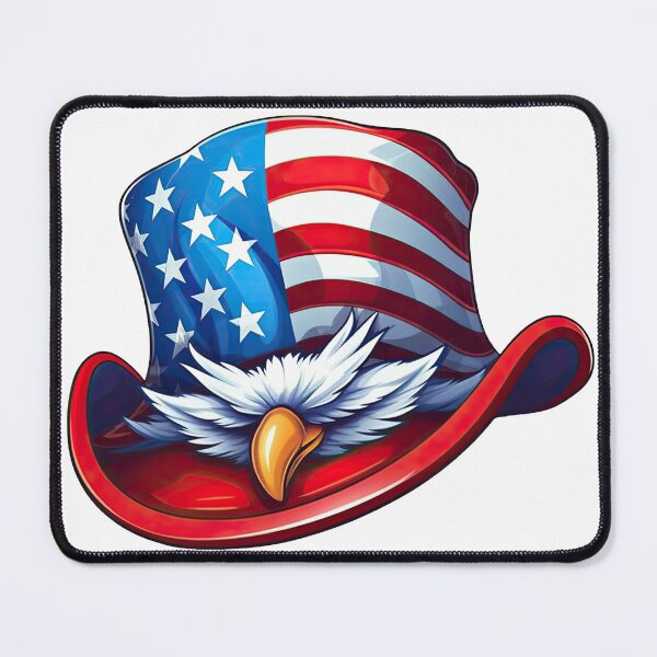 Item preview, Patriotic American Flag Uncle Sam Hat with Eagle, USA Independence Day Graphic, 4th of July Vintage Style, Red White Blue Digital Artwork designed and sold by DigiGroove.