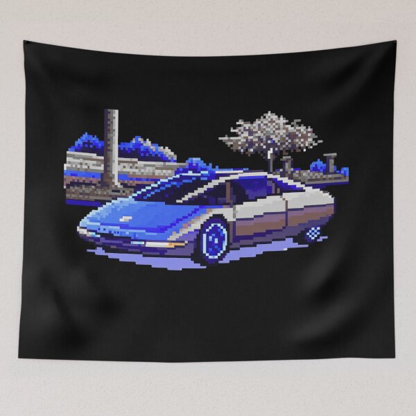 Item preview, 80s Retro Futuristic Concept Car Neon Synthwave Design designed and sold by TEEJAMBOREE.
