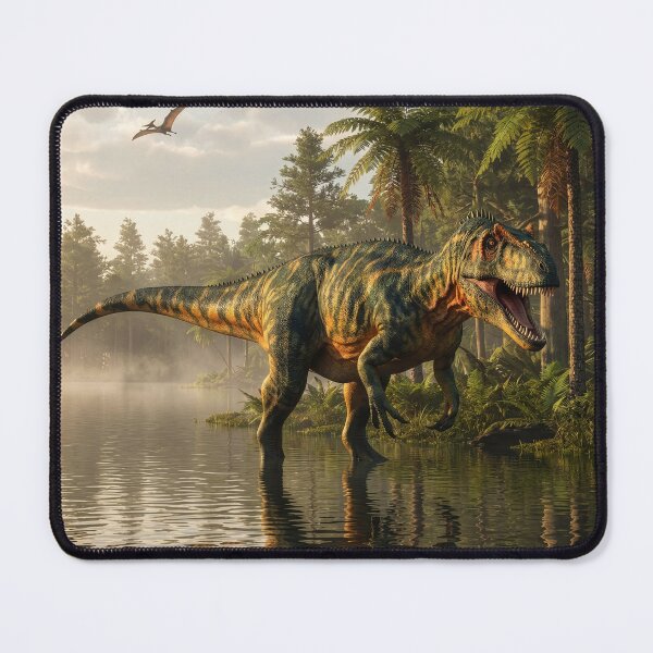 Item preview, Allosaurus Walks Across Primordial Lake designed and sold by Tridentulus.