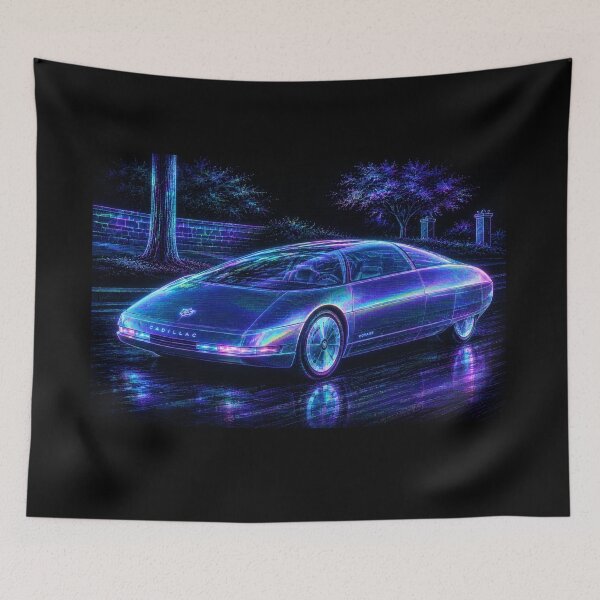 Item preview, 80s Retro Futuristic Concept Car Neon Synthwave Design designed and sold by TEEJAMBOREE.