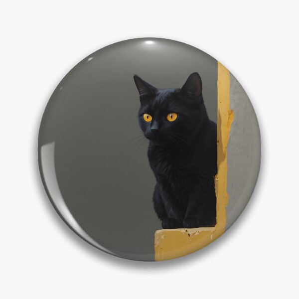Item preview, Elegant Black Cat on Yellow Corner designed and sold by KiraChie.