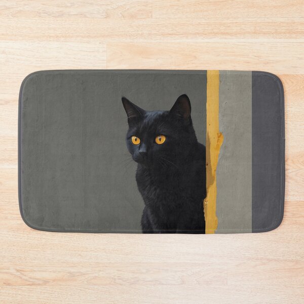 Item preview, Elegant Black Cat on Yellow Corner designed and sold by KiraChie.