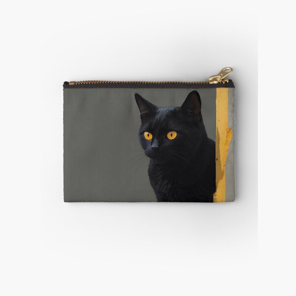 Item preview, Elegant Black Cat on Yellow Corner designed and sold by KiraChie.