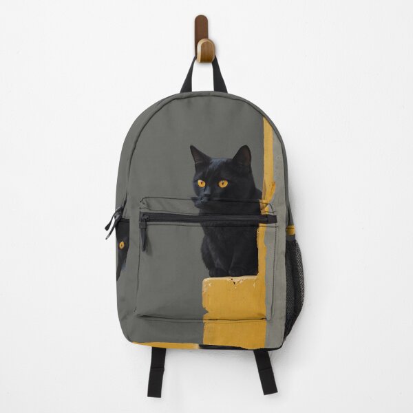Item preview, Elegant Black Cat on Yellow Corner designed and sold by KiraChie.