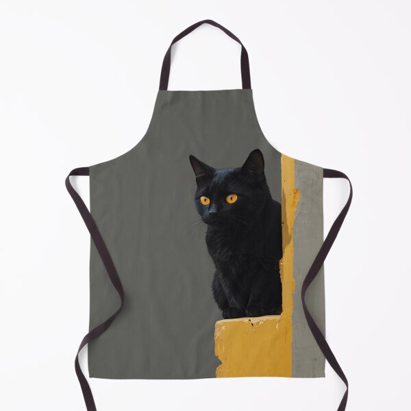 Item preview, Elegant Black Cat on Yellow Corner designed and sold by KiraChie.