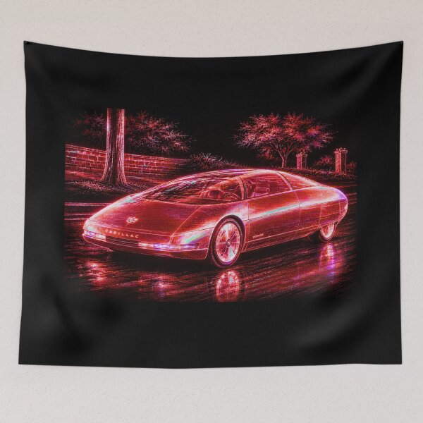Item preview, 80s Retro Futuristic Concept Car Neon Synthwave Design designed and sold by TEEJAMBOREE.