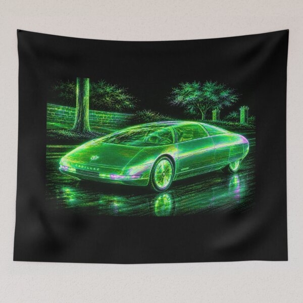 Item preview, 80s Retro Futuristic Concept Car Neon Synthwave Design designed and sold by TEEJAMBOREE.