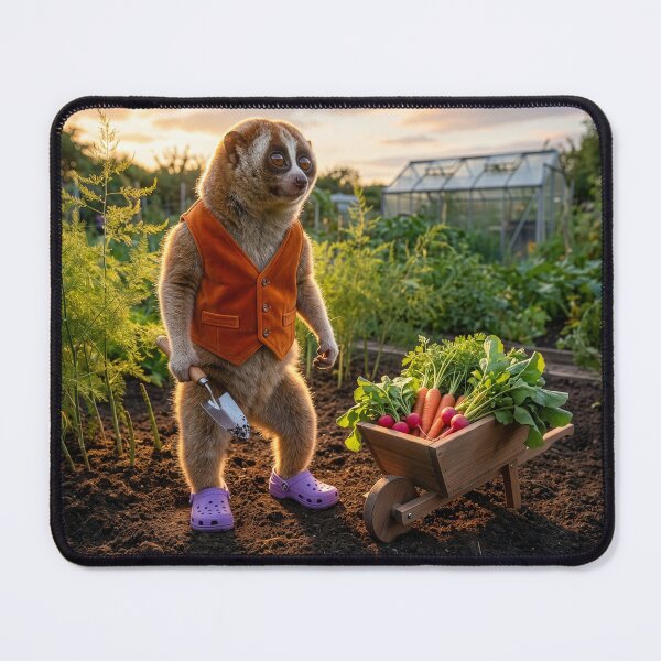 Item preview, Slow Loris Gathers Vegetables in Garden designed and sold by Tridentulus.