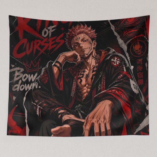 Item preview, Demonic Curse King Anime Style Dark Red Aesthetic Graphic Illustration designed and sold by Dyan4.