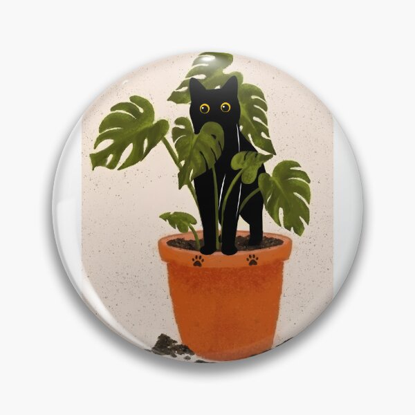 Item preview, Black Cat in Plant Pot designed and sold by PurrfectHome.