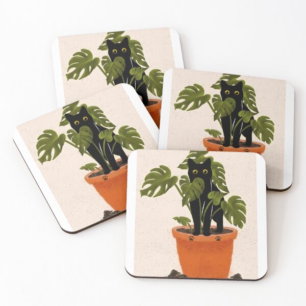 Item preview, Black Cat in Plant Pot designed and sold by PurrfectHome.