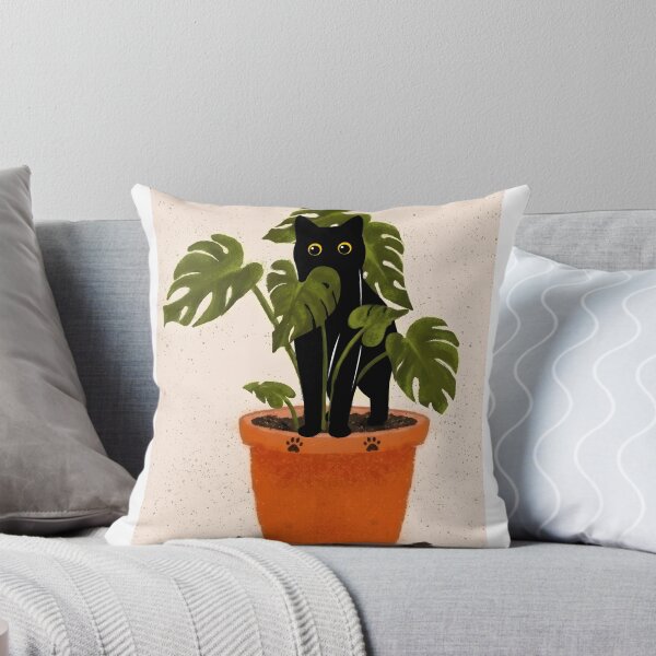 Item preview, Black Cat in Plant Pot designed and sold by PurrfectHome.