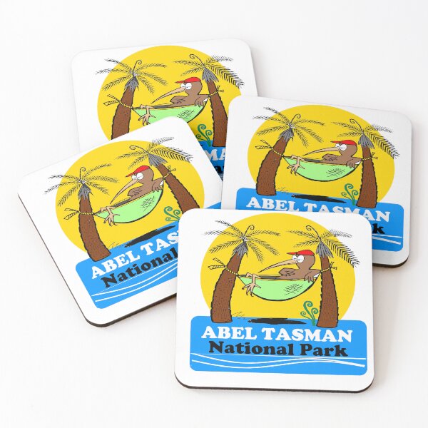 Item preview, Funny Kiwi cartoon Abel Tasman Park sticker designed and sold by Al Benge - NZ & Australian Art.