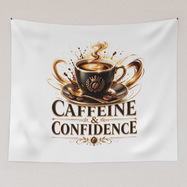 Item preview, Caffeine And Confidence Coffee Lover Design designed and sold by pradeepvisuals.