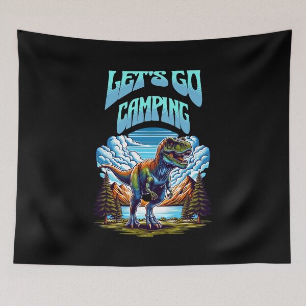 Item preview, Camping with T-Rex Dinosaur designed and sold by The Retromotel.