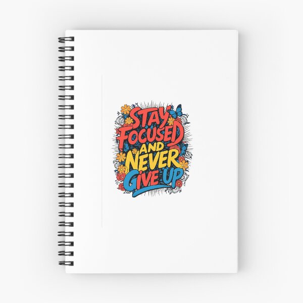 Item preview, Stay Focused And Never Give Up – Motivational Typography Sticker Design designed and sold by Maanvir.