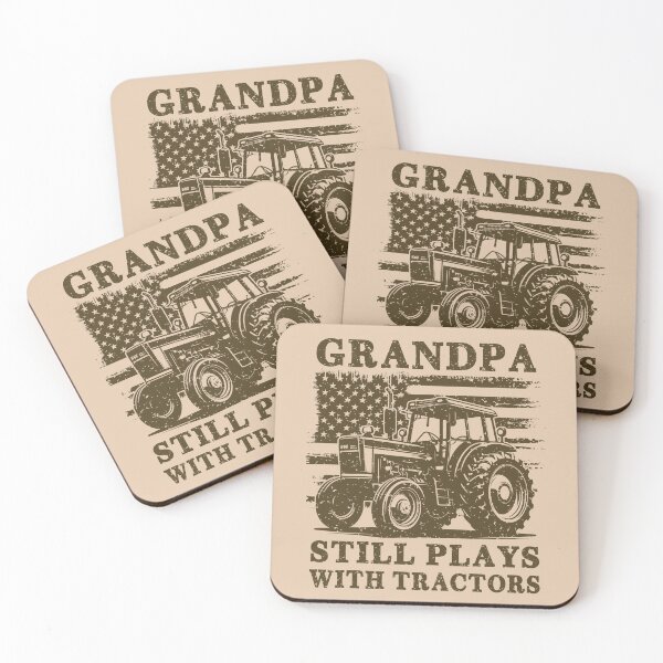 Item preview, Grandpa Still Plays With Tractors Patriotic Vintage Distressed American Flag designed and sold by Dmetalx Art Apparel.
