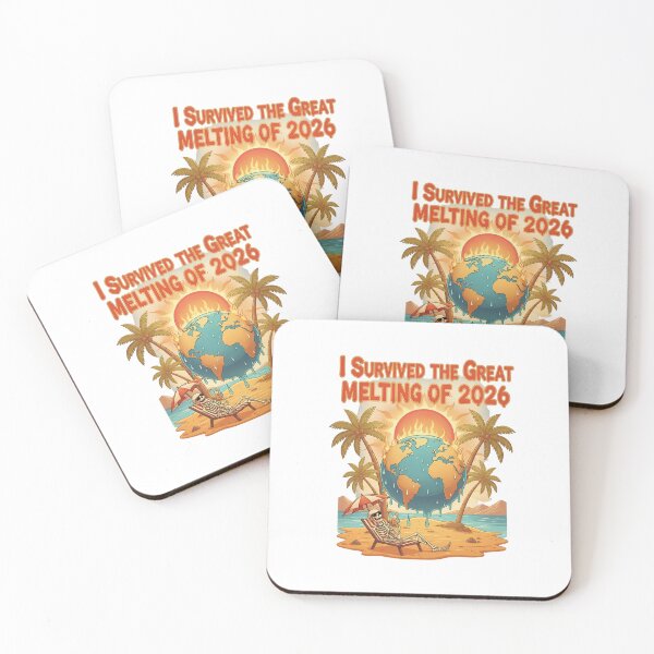 Item preview, I Survived The Great Melting Of 2026 Melting Globe Beach designed and sold by Exquisite Design Studio „Paculówka”.