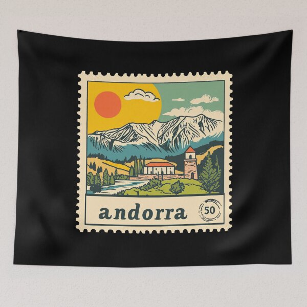 Item preview, Andorra Vintage Postage Stamp - Pyrenees Peaks designed and sold by tiigerdad.