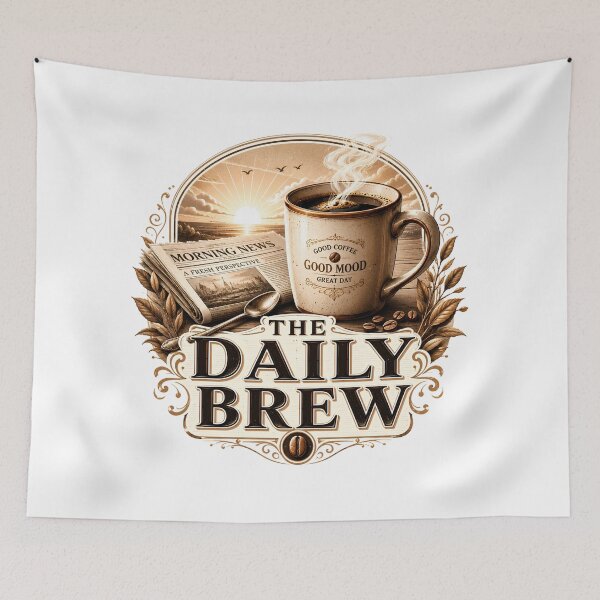Item preview, The Daily Brew Vintage Coffee Design designed and sold by pradeepvisuals.