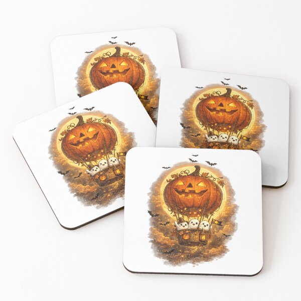 Item preview, Cute Halloween Ghost Balloon Sticker | Jack O' Lantern Hot Air Balloon | Kawaii Pumpkin Halloween Art designed and sold by MrDev.