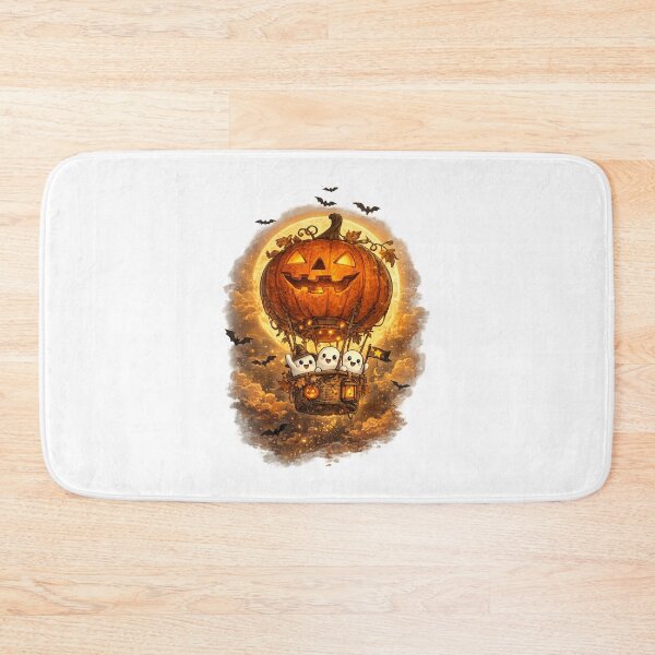 Item preview, Cute Halloween Ghost Balloon Sticker | Jack O' Lantern Hot Air Balloon | Kawaii Pumpkin Halloween Art designed and sold by MrDev.