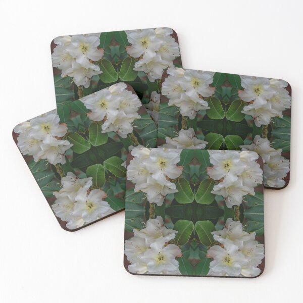 Item preview, White Rhododendron Kaleidoscope — Elegant Symmetrical Floral Pattern designed and sold by Andrey Yurkevich Art.
