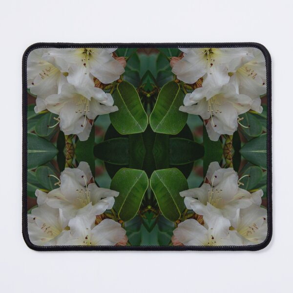Item preview, White Rhododendron Kaleidoscope — Elegant Symmetrical Floral Pattern designed and sold by Andrey Yurkevich Art.