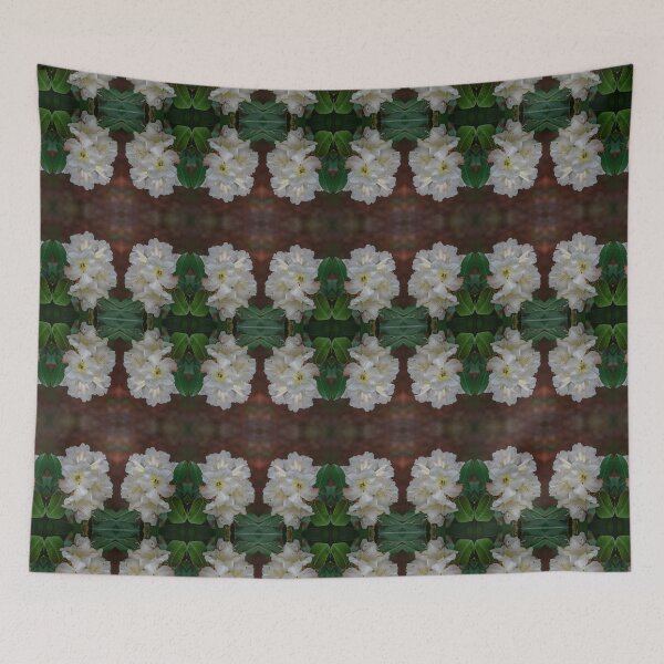 Item preview, White Rhododendron Kaleidoscope — Elegant Symmetrical Floral Pattern designed and sold by Andrey Yurkevich Art.