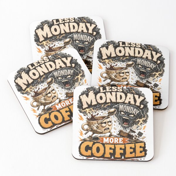 Item preview, Less Monday More Coffee Funny Quote designed and sold by pradeepvisuals.
