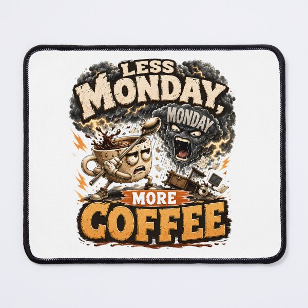Item preview, Less Monday More Coffee Funny Quote designed and sold by pradeepvisuals.