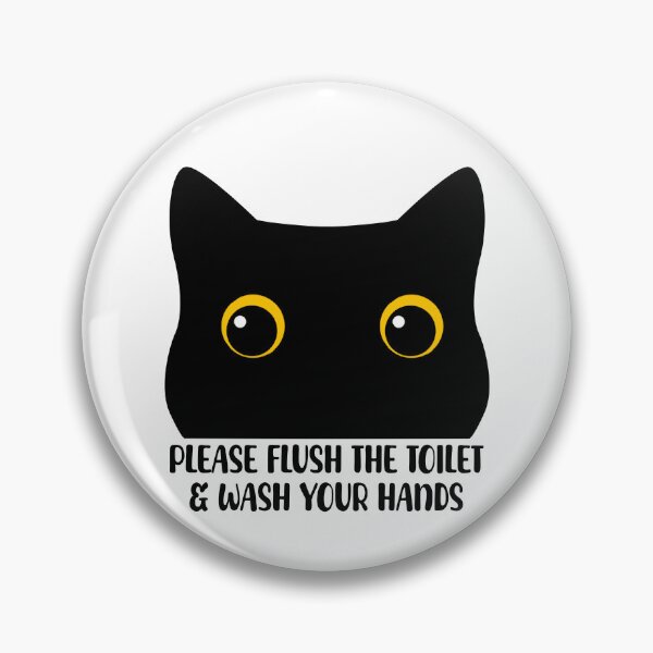 Item preview, Funny Vintage Please Flush Toilet And Wash Hands Cat Retro designed and sold by PurrfectHome.