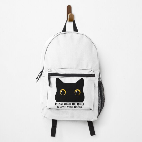 Item preview, Funny Vintage Please Flush Toilet And Wash Hands Cat Retro designed and sold by PurrfectHome.