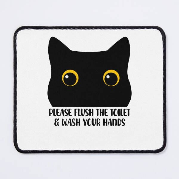 Item preview, Funny Vintage Please Flush Toilet And Wash Hands Cat Retro designed and sold by PurrfectHome.